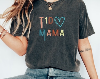 Vintage T1D Mama Shirt, Comfort Colors Tee, Type One Diabetes