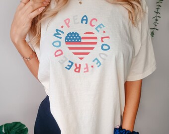 Retro 4th of July Comfort Colors T-shirt, Patriotic USA Tee