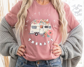 Floral RV Camping T-Shirt, Boho Grandma Gift