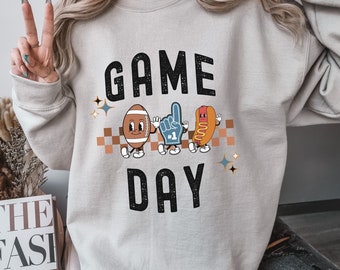 Retro Gameday Sweatshirt, Vintage Football Tailgate Party Shirt