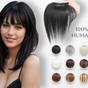 100%人毛ヘアトッパー クリップオン前髪 ふわふわ キュート ヘアエクステンション 高品質 本物の天然レースエリア フルシック