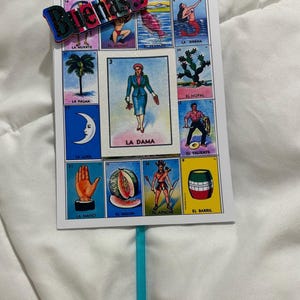 Topper de pastel Tabla de Lotería, bingo mexicano, La dama, El Borracho, Buenas, fiesta hispana, toppers de cupcakes, fiesta mexicana, La sirena