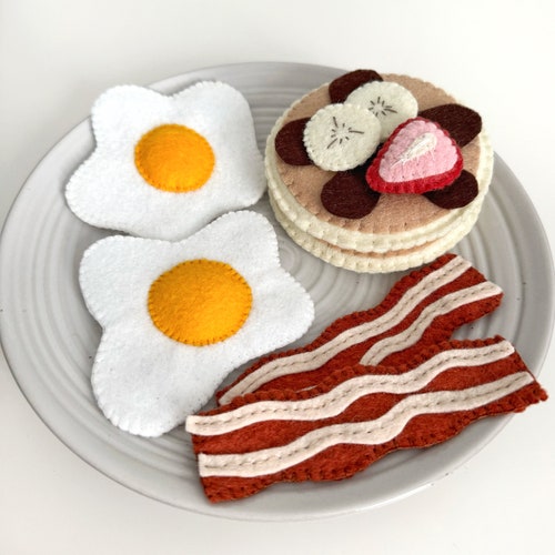 Felt Play Food Breakfast Set: Handmade Pretend Play Toys
