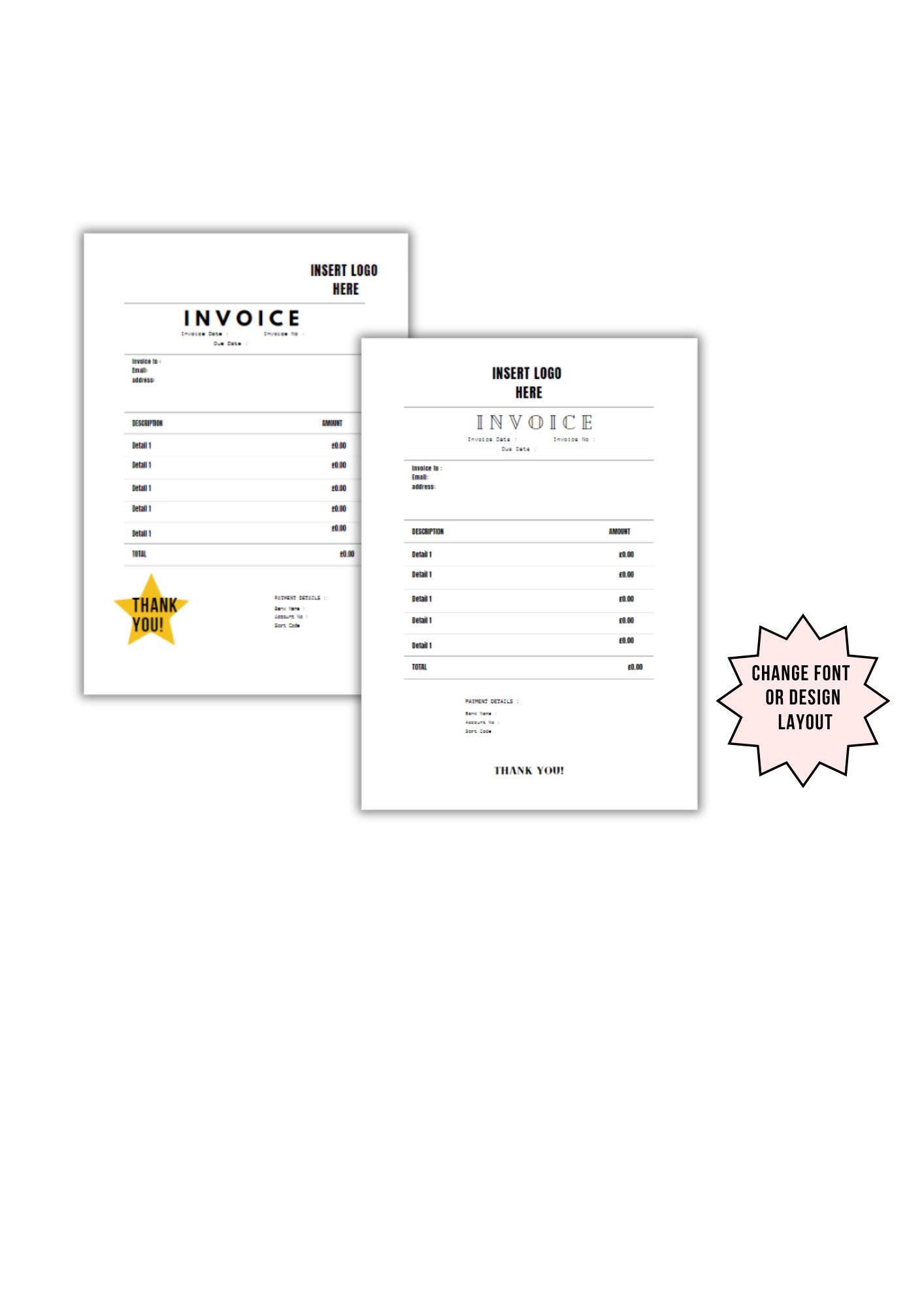 Invoice Template Pink Invoice Template Small Business Etsy Invoice Template Pink Invoice Template Small Business Etsy