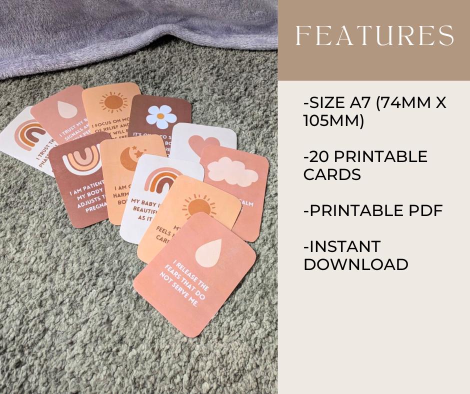 20 Printable Pregnancy Affirmation Cards | Instant Download | First ...