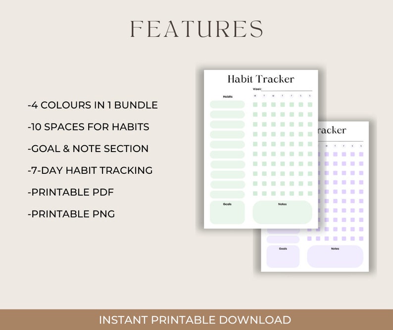 Minimalist Habit Tracker, Printable Habit Tracker, Habit Tracker ...