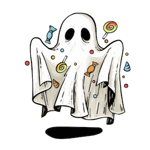 Halloween Trick or Treat Ghost SVG Trick or Treat Design Halloween Ghost for Cricut File and Silhouette File Funny Halloween Image Decor