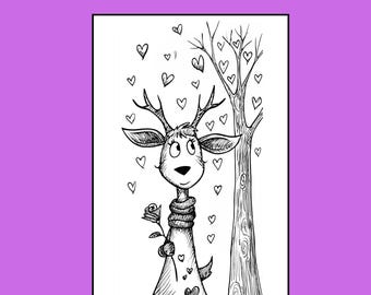 Love is in the Air Animal Line Art - DIY Digital Images (PDF & PNG) V2