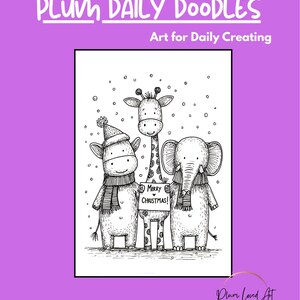 Julklappar med djurmotiv från zoodjuren, digitala bilder (ENDAST PDF)