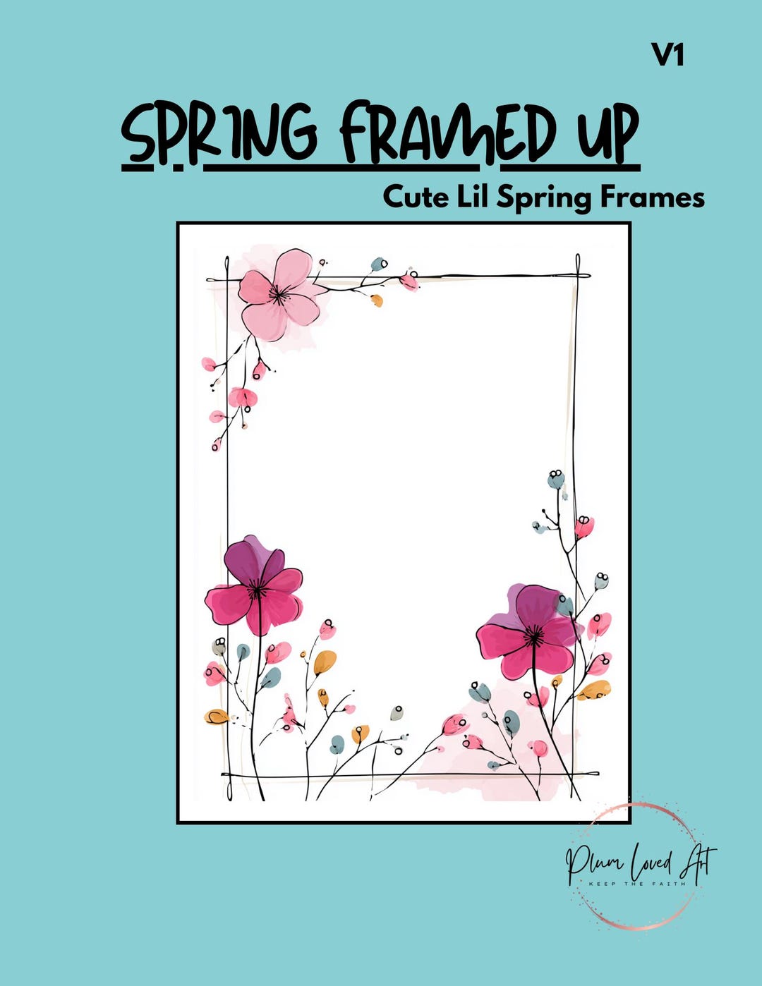 Spring Paper Frame Spring Framed up With 75 Frames Digital Files PDF and PNG - Etsy