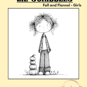 Griffonnages dessin au trait Lil Scribbles automne filles (fichiers PNG, PDF)