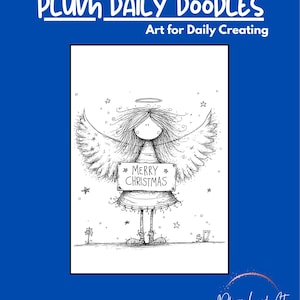 Angels - Plum Daily Doodle Art Line Art Digital Images for Artist PDF AND PNG