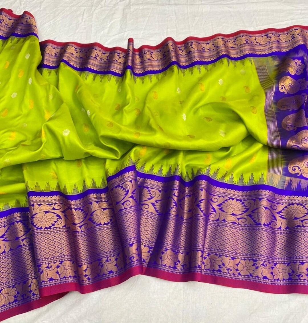 Pure Gadwal Silk Saree Silk Mark Certified Kaanchy Sarees Etsy