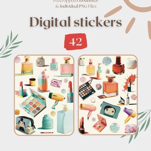 Daily digital planner stickers, Aesthetic stickers, Cosmetics digital stickers, Self care stickers, Everyday stickers, Goodnotes stickers,