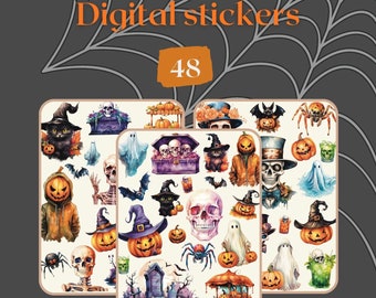 Adesivi digitali di Halloween: icone dell'agenda Goodnotes (PNG)