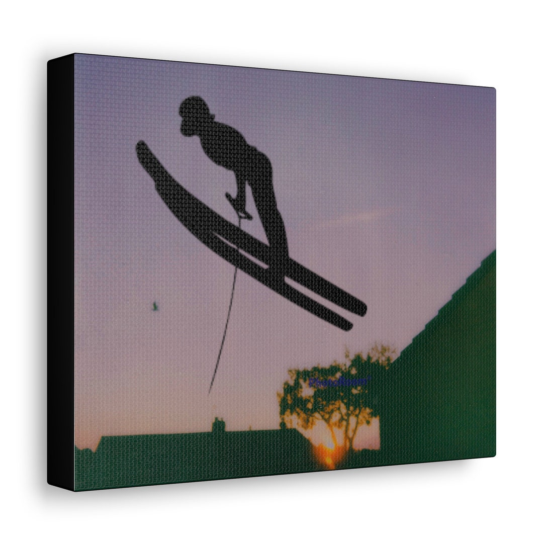 Waterski Jumper Canvas, Ski Wall Decor, Jump Skier Art, Home Decor, Gift for Waterskiers Etsy