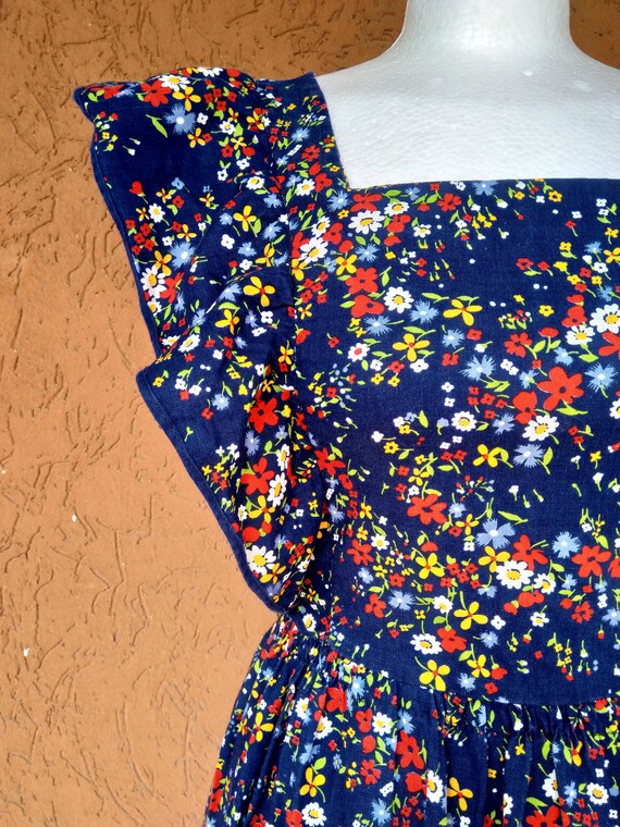 70s dress, handmade in liberty patterned cotton -… - image 4