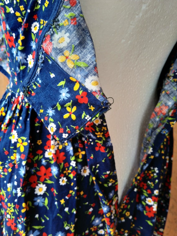70s dress, handmade in liberty patterned cotton -… - image 7