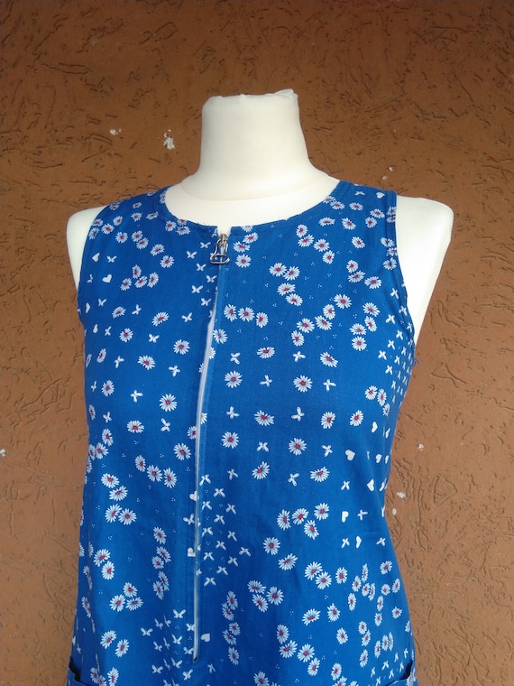 60s playsuit in cotton with flowers, hearts and b… - image 2