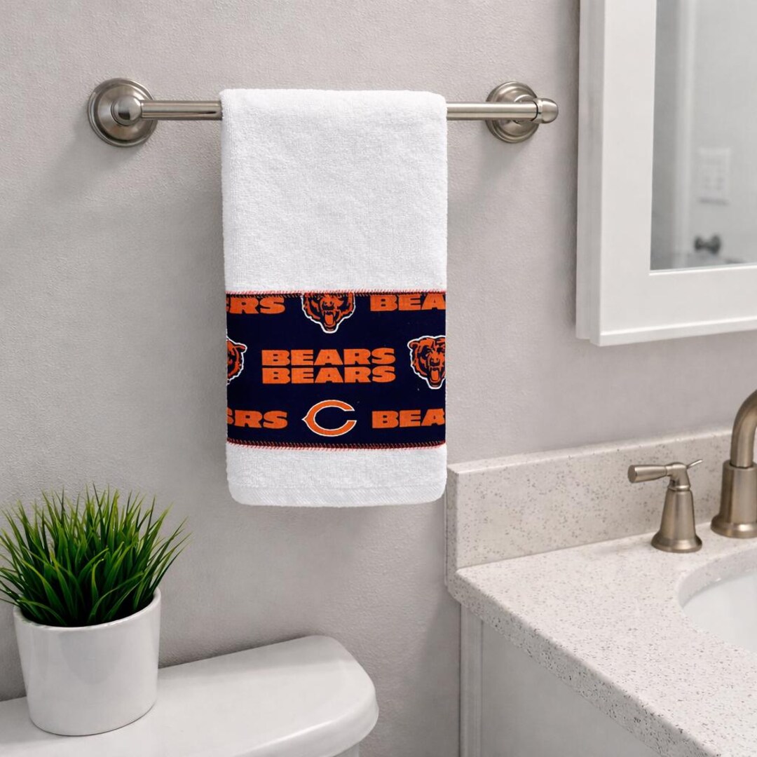 Chicago Bears Hand Towel, Gift for Him, Man Cave Bears Decor