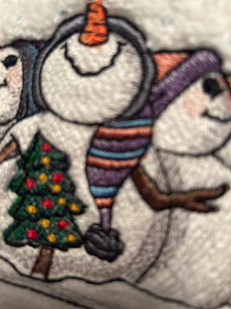 Christmas Hand Towel, Embroidered Hand Towel, Snowman Hand Towel