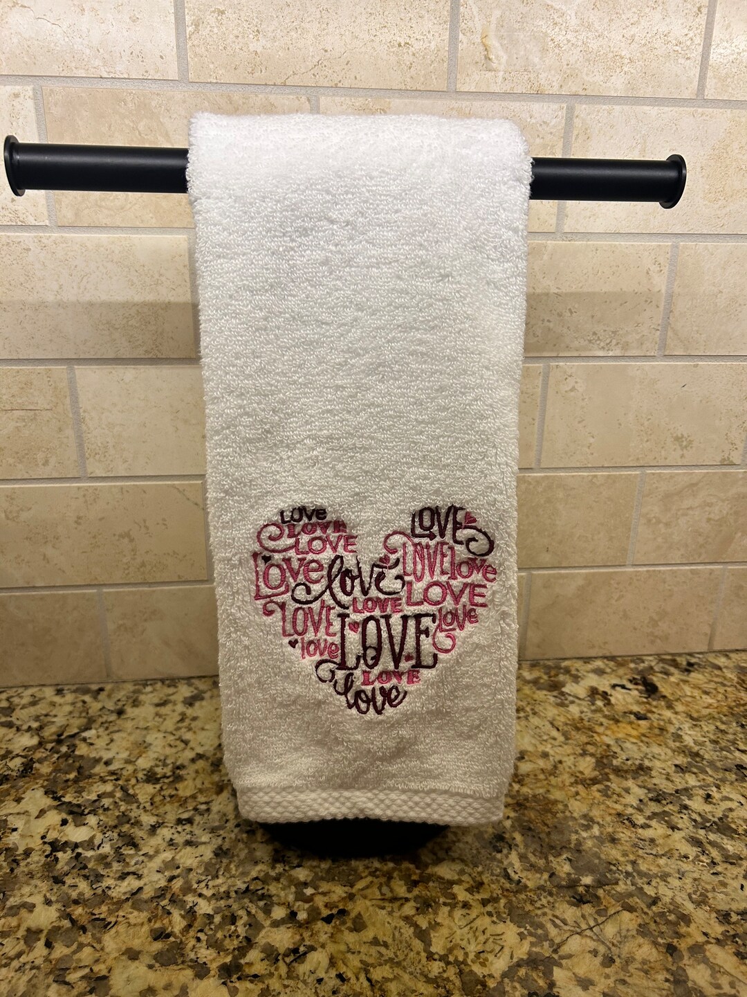 Valentines Day Towel, Embroidered Hand Towel, Guest Hand Towel ...