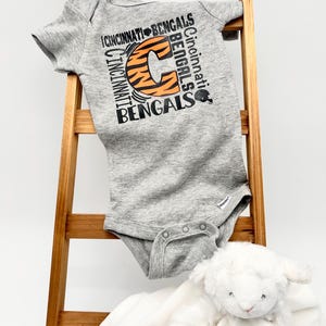 Cincinnati Bengals Bodysuit, Cincinnati Bengals Baby, Bengals Baby Clothes, Baby Gift, Gender Neutral Gift, Cincinnati Bengals Clothing
