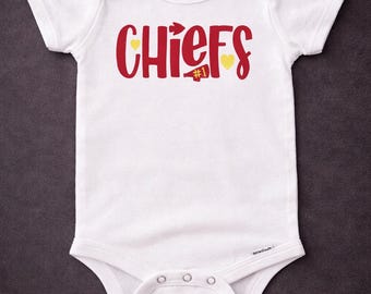 KC Chiefs Baby Clothes, Chiefs Bodysuit, Chiefs Baby Gift, KC Baby Clothing, Chiefs Baby Bodysuit, Chiefs Baby Clothes, Chiefs Baby Romper