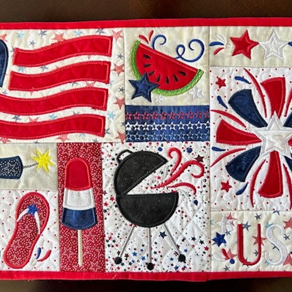 July 4th Placemats, Patriotic Day Placemats, Independence Day Placemats, Summer Placemats, July 4th Decor, Whimsical Placemats, USA Placemat