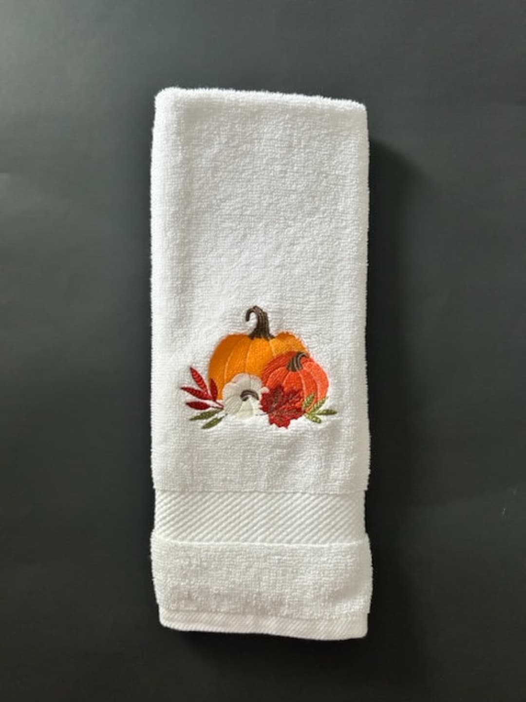Fall Hand Towel Embroidered Hand Towel Autumn Hand Towel Etsy