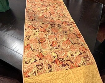 Fall Table Runner, Unique Table Runner, Fall Table Scarf, Embroidered Table Runner, Dining Room Table Runner, Handmade Table Runner