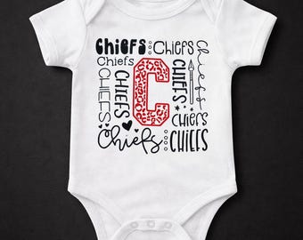 Kansas City Chiefs Baby Bodysuit, Chiefs Infant Outfit, Chiefs Football Baby Gift, Chiefs Game Day Baby Shirt, Chiefs Game Day Apparel