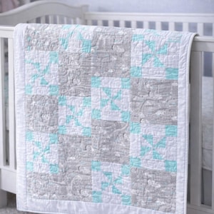 Handmade Flannel Baby Quilt, Soft Patchwork Blanket, Gender Neutral Nursery Bedding, Quilted Baby Gift, Handmade Flannel Patchwork Blanket