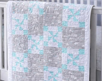 Handmade Flannel Baby Quilt, Soft Patchwork Blanket, Gender Neutral Nursery Bedding, Quilted Baby Gift, Handmade Flannel Patchwork Blanket