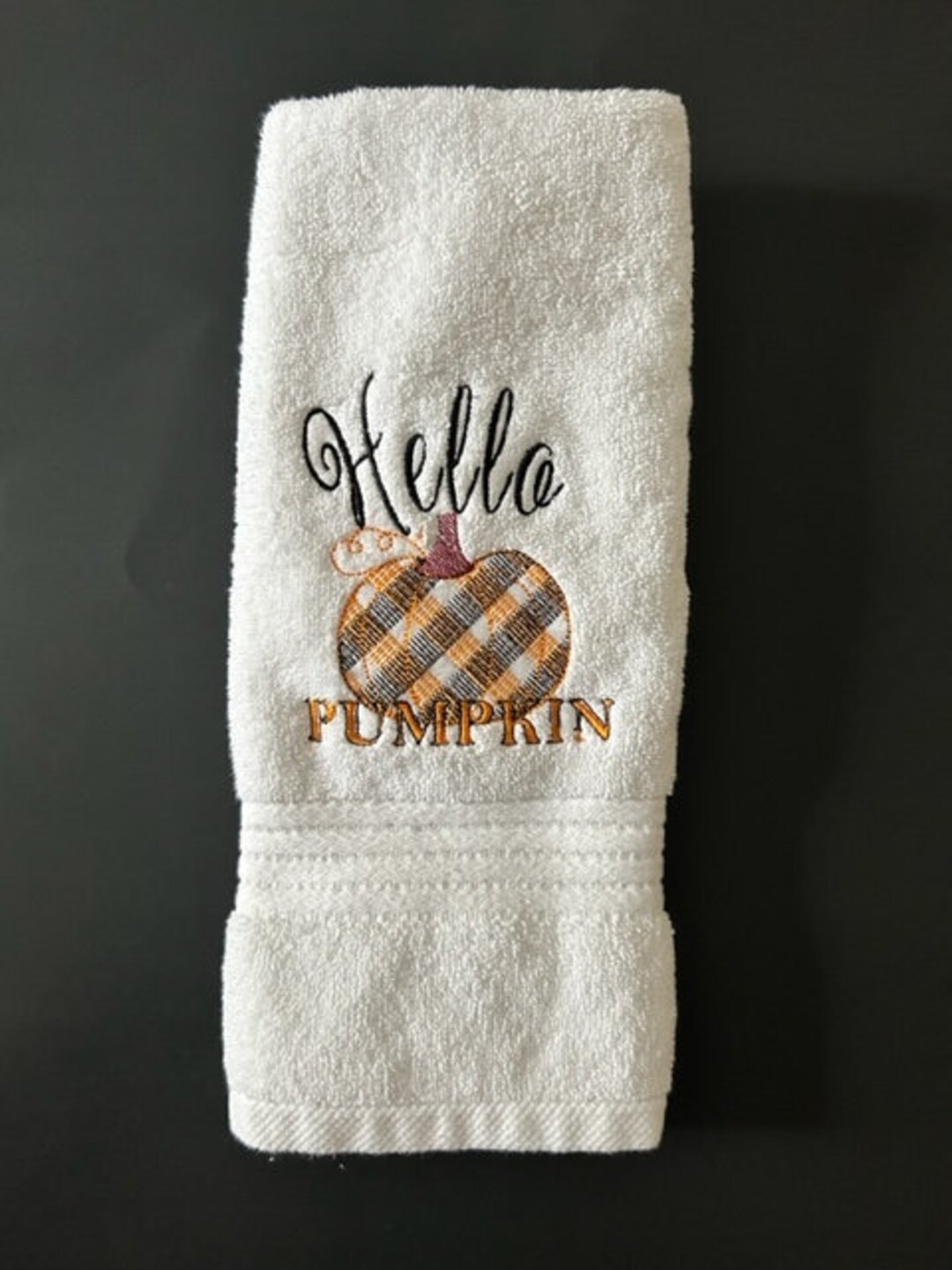 Embroidered Hand Towel, Decorative Hand Towel Fall Hand Towel, White