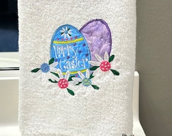 Easter Towel, Embroidered Hand Towel, Easter Hand Towel, Guest Easter Towel, Decorative Hand Towel, Bunny Hand Towel, Easter Bath Decor