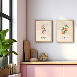 Georgia Peach Art Print, Kitchen Peach Art Print, Kitchen Peach Wall Art, Downloadable Peach Kitchen Print, Georgia Peach Kitchen Wall Print