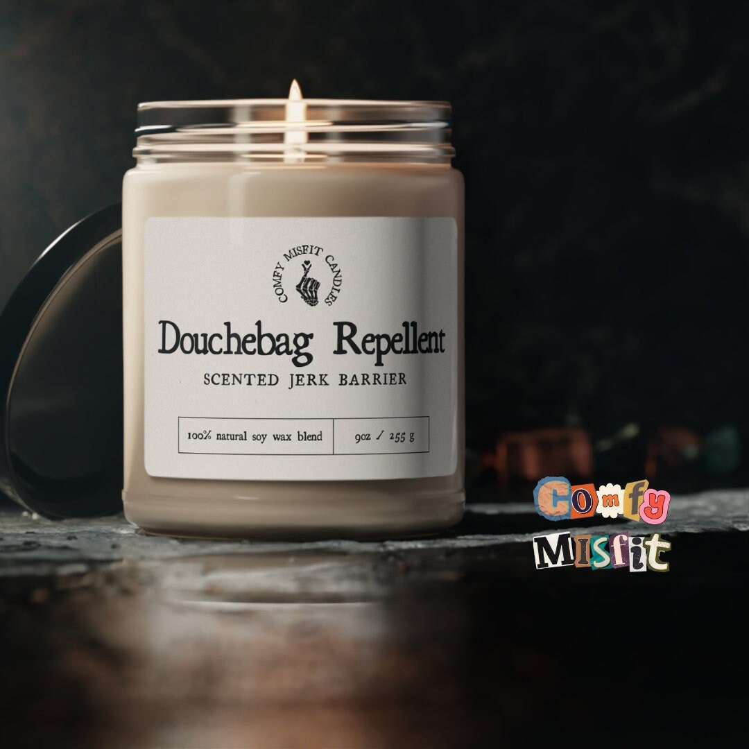 Douchebag Repellent Funny Candle Gift, Last Nerve Divorce Breakup Care Package, 9oz Soy Jar