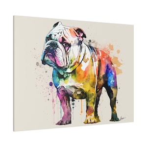 Dog Lover Gift English Bulldog Watercolor Wall Art Dog Mom Dog Dad