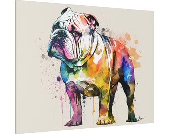 Dog Lover Gift English Bulldog Watercolor Wall Art Dog Mom Dog Dad