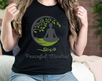 Peaceful Mindset Shirt, Calm Shirt, Peace T-Shirt, Peace Tee, Peace Symbol Shirt, Hippie T Shirt, Rest T-Shirt, Peace TShirt, Meditate Shirt