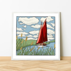 Wherry Art Print / Poster auf hochwertigem Karton gedruckt. Landschaftsbild / Botanische Kunst / Maritime Kunst