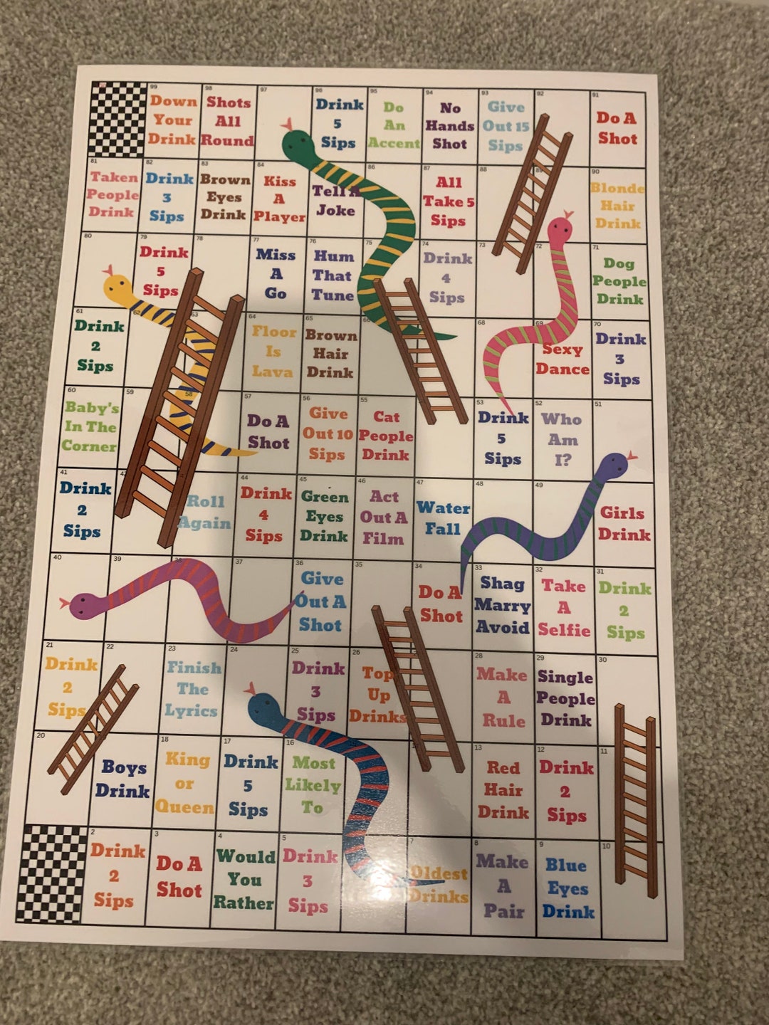 Drinking Snakes and Ladders Etsy