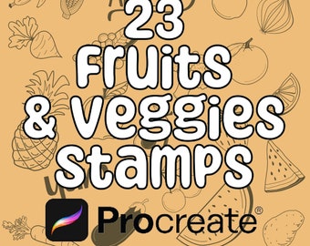 Set di timbri Procreate Frutta e verdura