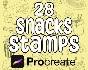 Set de sellos Procreate de snacks