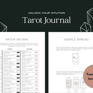 Diario del Tarot: hoja de trucos sobre arcanos menores mayores, número de ángel, tarot por zodíaco, 15 minutos diarios, diario de 120 páginas, rastreador de bienestar
