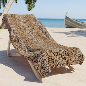 Cheetah Print Beach Towel - Leopard Print Beach Towel - Brown and Beige Beach Towel - Afrocentric Beach Towel - Safari Beach Towel