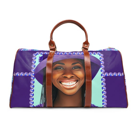 Purple Plaid and bling Waterproof Travel Bag Etsy