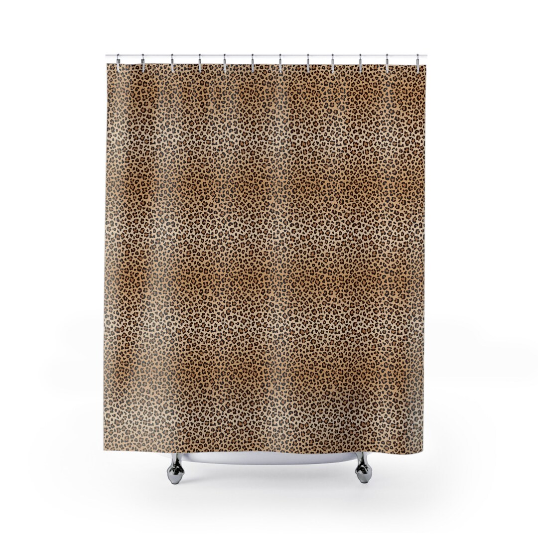 Cheetah Print Shower Curtain Leopard Print Shower Curtain Brown and
