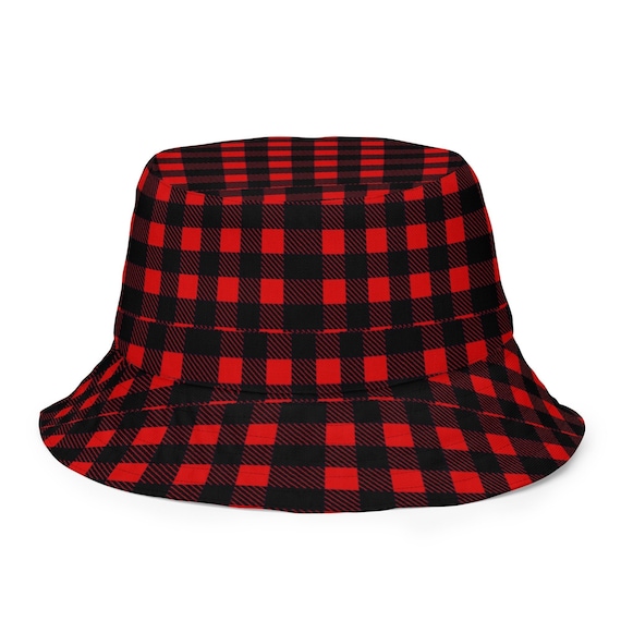 Red Hot Plaid Reversible Bucket Hat Australia